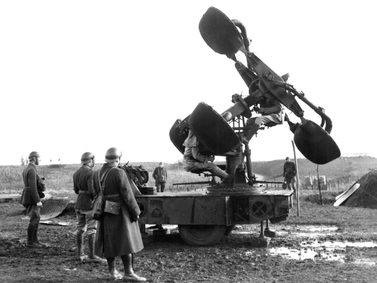 French Army man an acoustic locator device on January 4, 1940 - Courtesy kitchener.lord Flickr